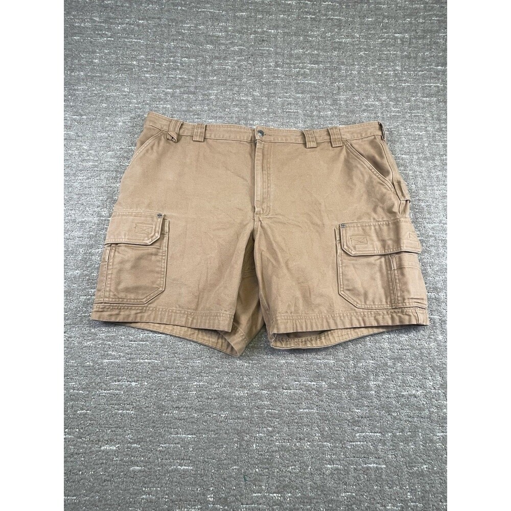 Duluth Trading Flex Fire Hose Cargo Shorts Men 48 Brown Relaxed Utility Workwear